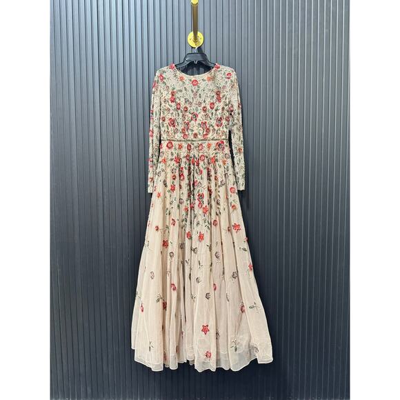 MAC DUGGAL Beige Embellished High Neck Long Sleev
Gown - Picture 7 of 10